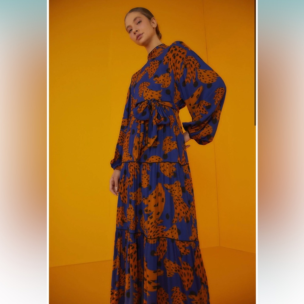 Farm Rio Navy Bananica Maxi Dress